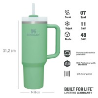 Stanley Quencher Pipetli Termos Bardak 1.18 Lt - Yeşil